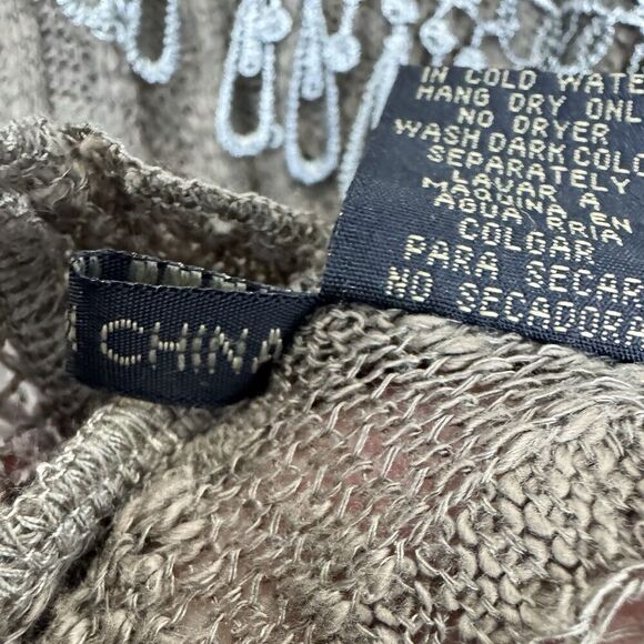 Zeeba Brown Lace Embroidered Floral Top M Forest Fairy Whimsigoth Festival Y2K - Picture 12 of 12